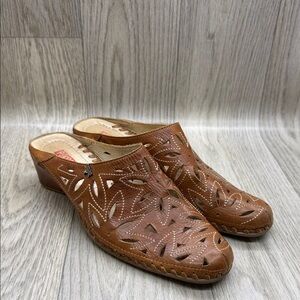 PIKOLINOS Tan Leather Mules